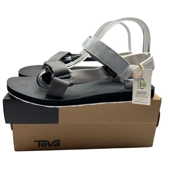 Teva Gray and White Sandals men’s 9 original universal ankle strap athletic main image 4